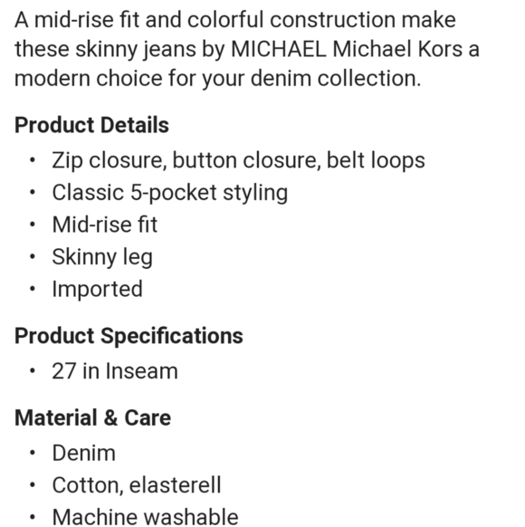 Michael Michael Kors Izzy Skinny Ankle Cropped Jeans Pant Dusty Coral Designer - Picture 13 of 14